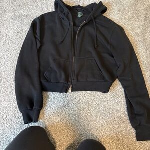 Wild Fable Black Textured Hoodie